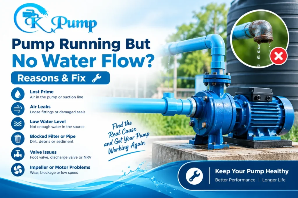 Pump Running But No Water Flow Reasons and Fix_- Ck Pump